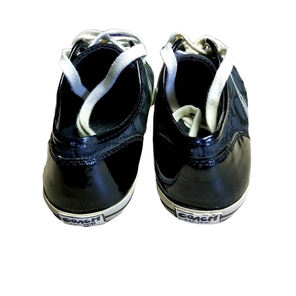 Coach Folly Signature Monogram Black and Silver Sneakers Size 6 - Picture 5 of 11